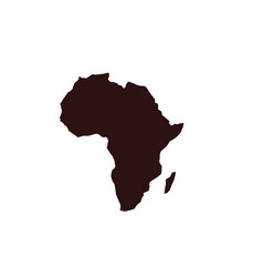 Africa Map Silhouette Isolated On White