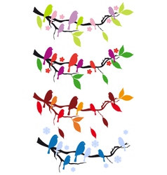 Autumn Tree Branch With Birds Royalty Free Vector Image Autumn Tree Branch With Birds Royalty Free Vector Image