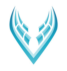 Blue Simplistic Striped Wings Icon