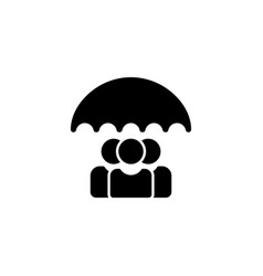 Civil Rights Protection People Under Umbrella Icon