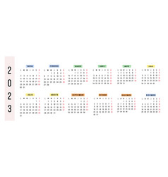 Spanish Horizontal Calendar 2023 Year