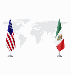 United States And Mexico Flags For Official