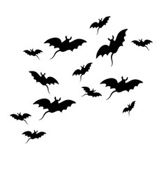 Black Silhouette Of Bats Halloween Decorations