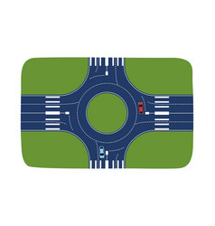 Cars At Crossroads Top View Concept