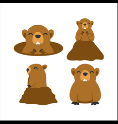 Groundhog Element Flat Design