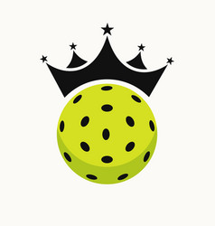 Pickleball Logo Design Concept With Crown Icon