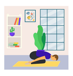 Woman Practicing Yoga Child S Pose In A Peaceful