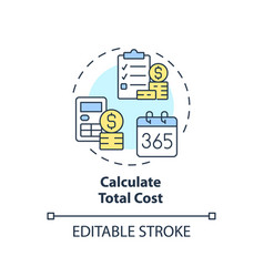 Calculate Total Cost Concept Icon