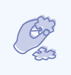 Icon Holding Puzzle Piece Suitable For Hand