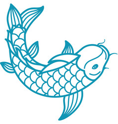 Japanese Carp Koi Icon Fish Above Top Minimal View