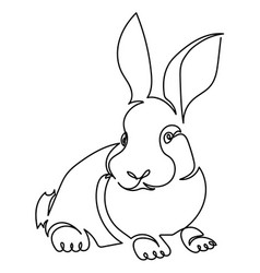 One Line Art Hare Rabbit With Big Ears Symbol