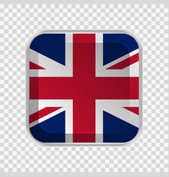 Flag Of United Kingdom On Square Button