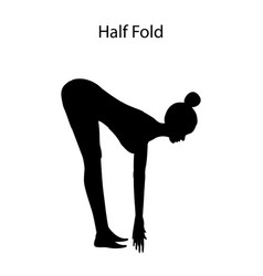 Half Fold Pose Yoga Workout Silhouette Healthy