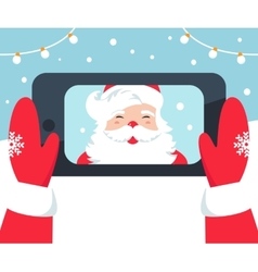 Santa Claus Taking Selfie Photo With Phone