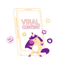 Viral Content Concept Funny Unicorn Character