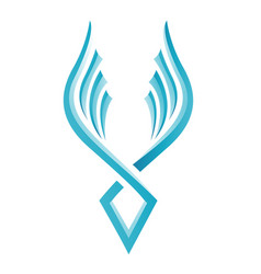 Blue Simplistic Wings Icon