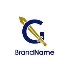 Elegant Initial G Sword Logo