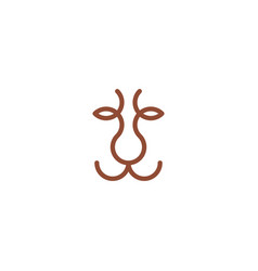 Lion Face Geometric Line Icon Logo