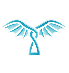 Blue Simplistic Open Dragon Wings Icon