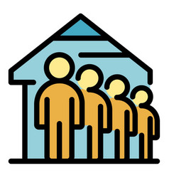 Group Social House Icon Flat