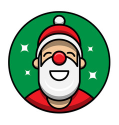 Happy Smiling Santa Claus Circle Logo