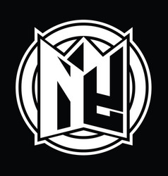 Ny Logo Monogram Circle Rounded Design