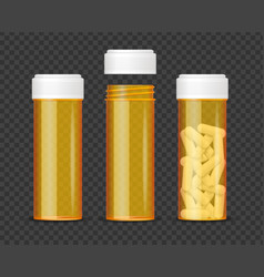 Realistic Detailed 3d Orange Pills Bottle Empty