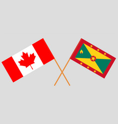 Crossed Flags Of Canada And Grenada Official