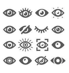 Eye Icon Set On White Background