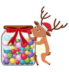 Reindeer Holding Jar Candy