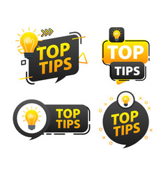 Top Tips Label Set Light Bulb Tips