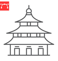 Chinese Temple Line Icon