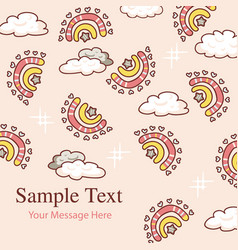 Cute Rainbows And Clouds Card Background