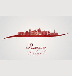 Rzeszow Skyline In Red