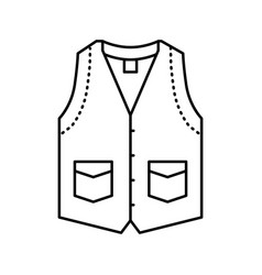 Vest Denim Line Icon