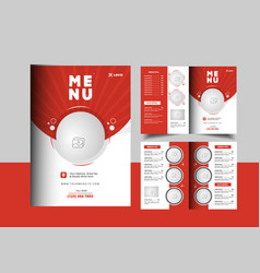 Bifold Food Menu A4 Size Font And Back Brochure