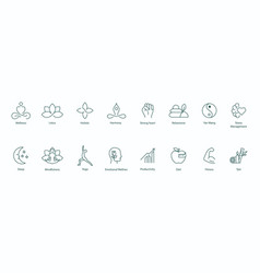 Meditation Wellness Yoga Holistic Icon Set