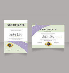 Completion Certificate Design Template