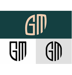 Creative Initial Letters Gm Logo Designs Bundle