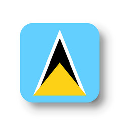 Rounded Square Flag Of Saint Lucia