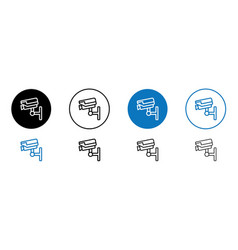 Security Camera Line Icon Set