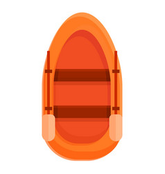 Top View Rescue Boat Icon Cartoon Style