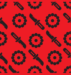 Fight Knife Ninja Symbol Seamless Pattern