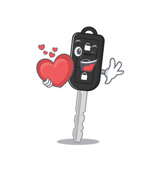 Funny Face Car Key Cartoon Character Holding