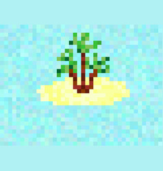 Pixel Island With Palm Tree 8 Bit Background