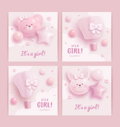 Set Of Baby Shower Invitation