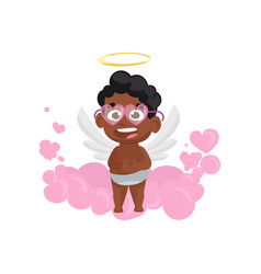 Afro Cupid In Pink Eye-glasses