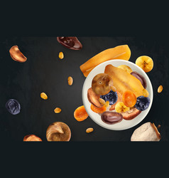 Dry Fruits Chalkboard Background