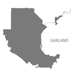 Garland Texas City Map Grey Silhouette