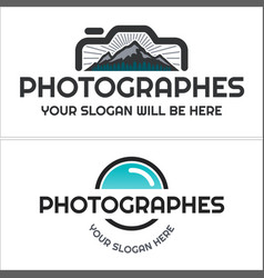 Photography Camera Mountain Scenery Logo Design